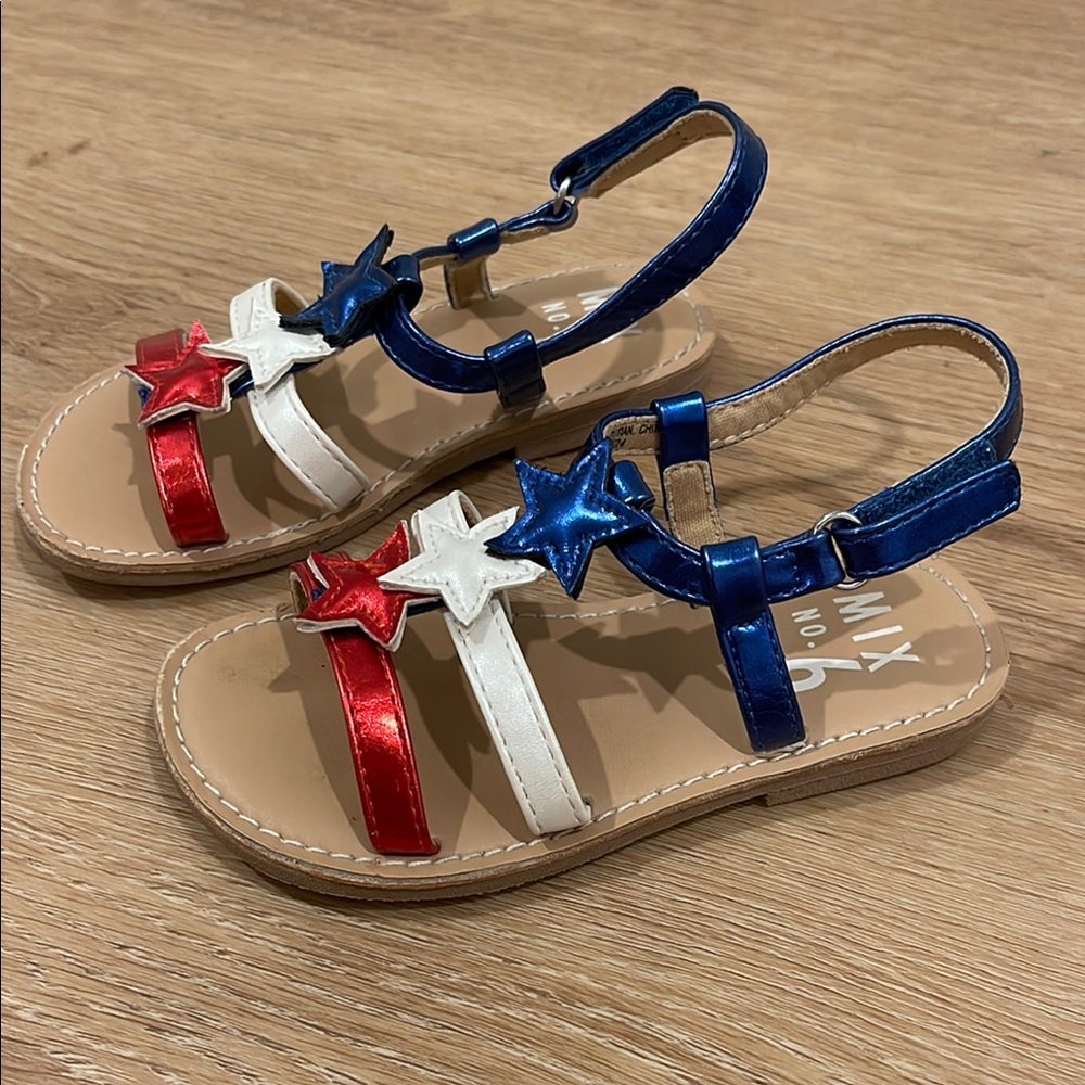 Mi Red and White Sandals Casual Summer Footwear